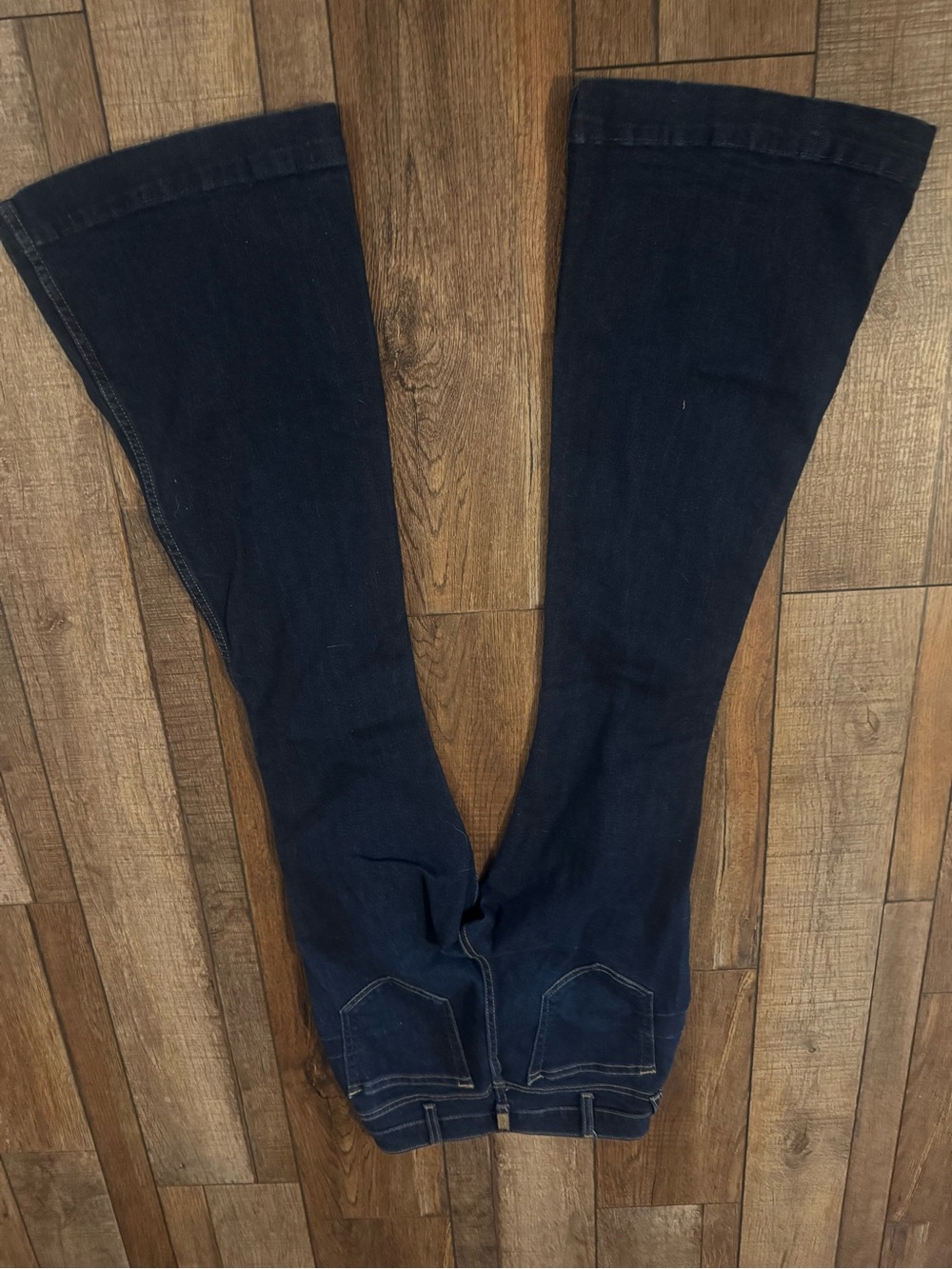 Ariat Trouser Jeans Women 28 R Dark Wash Flare Leg Western Cowgirl Denim - Picture 2 of 4